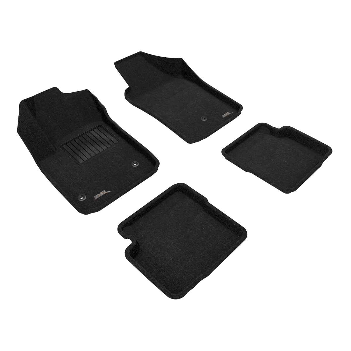 Picture of 3D MAXpider L1FA00304709 Elegant Floor Mat for 2012-2019 Fiat 500&#44; Black