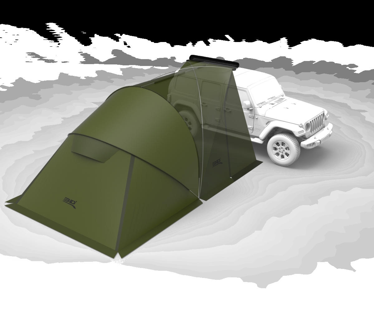6161A-AG Modular Car Awning Annex Tent, Army Green