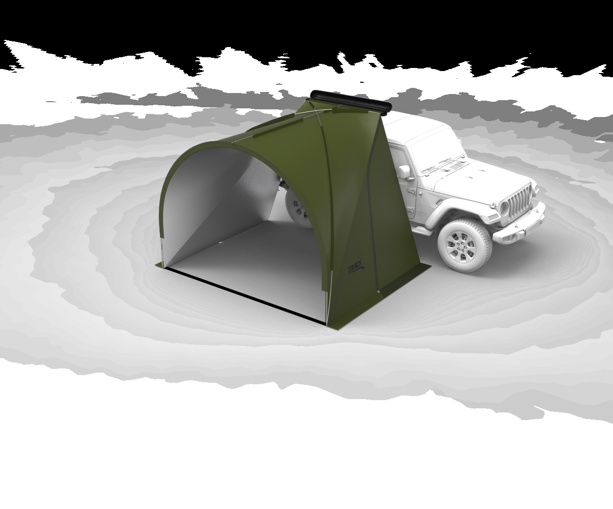 6161-AG Modular Car Awning Tent, Army Green