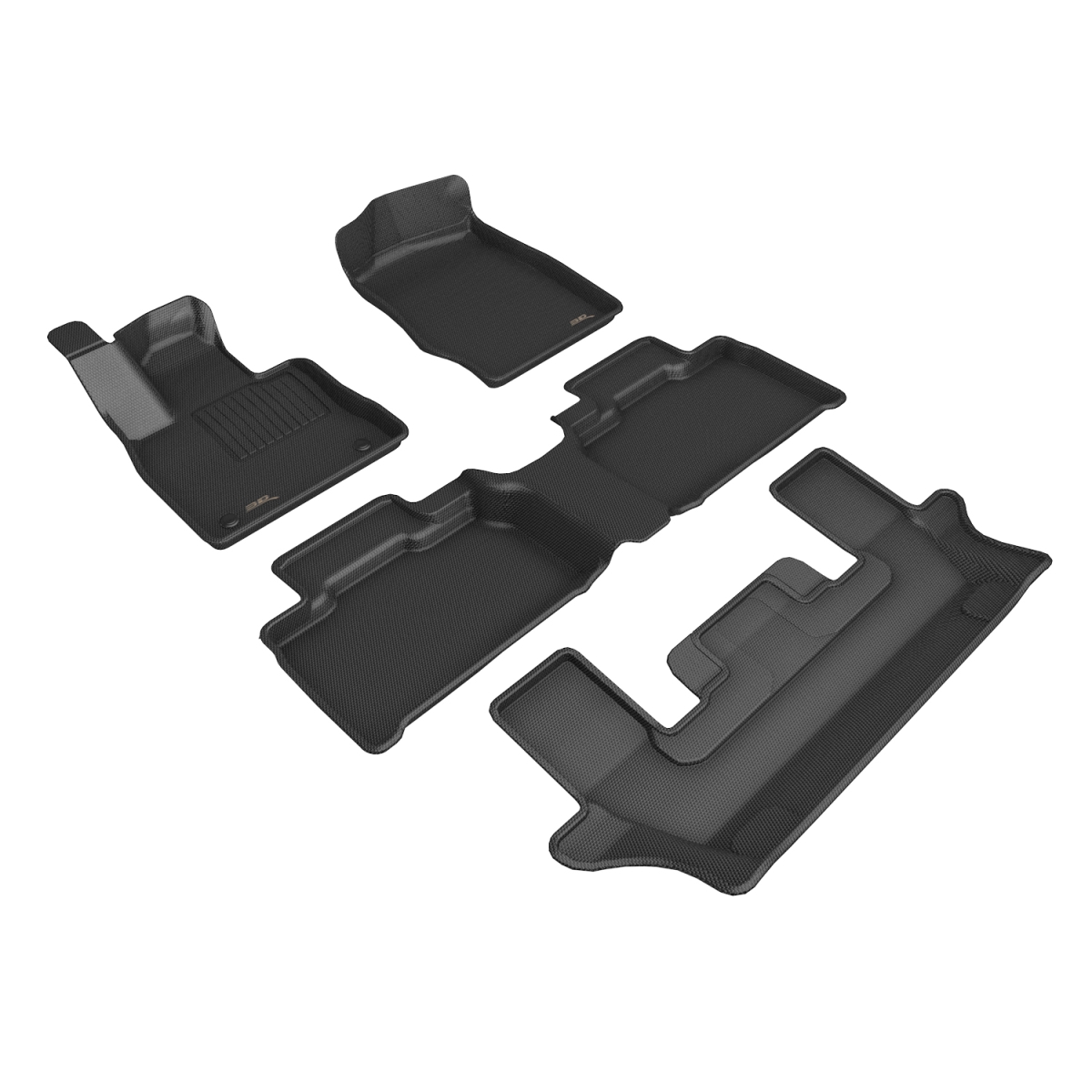 Picture of 3D MAXpider L1FR18401509 Kagu 1st&#44; 2nd & 3rd Row Floor Liner Set for 2021-2024 Ford Explorer Bucket Seats&#44; Black