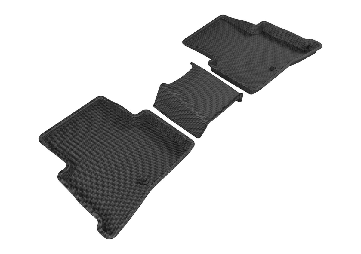 Carbon Fiber Embossed Pattern Kagu Black 2nd Row 3 Piece for 2017 Kia Sportage - Black - 3 lbs
