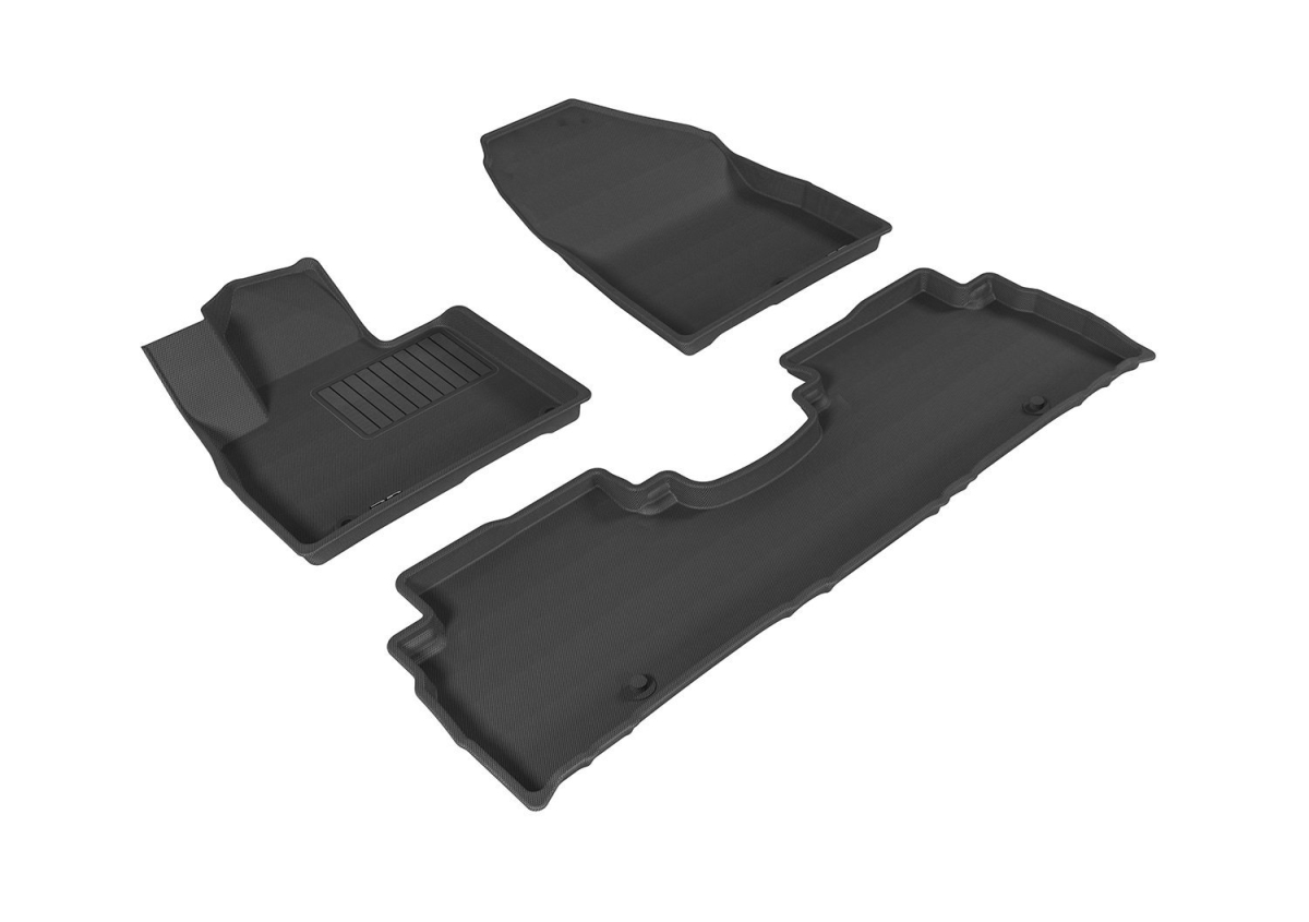 Carbon Fiber Embossed Pattern Kagu Black 1st Row 2nd Row 5 Seats for 2016-2017 Kia Sorento - Black