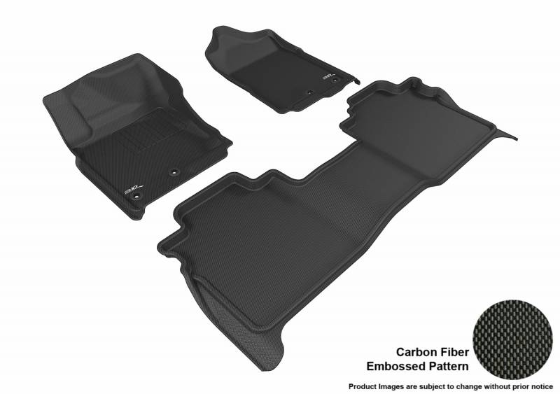 L1NS08501509 Carbon Fiber Embossed Pattern Crew Cab Kagu Black 1st Row 2nd Row with Storage Box for 2016-2017 Nissan Titan