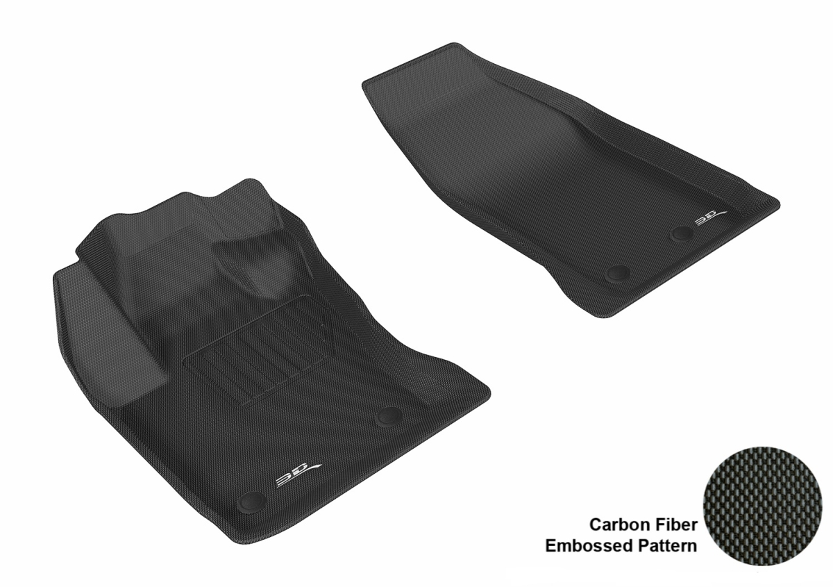 3D MAXpider Front Row Fit All-Weather Floor Mat For Fiat 500X Models, Black -  FSJC, FS584560