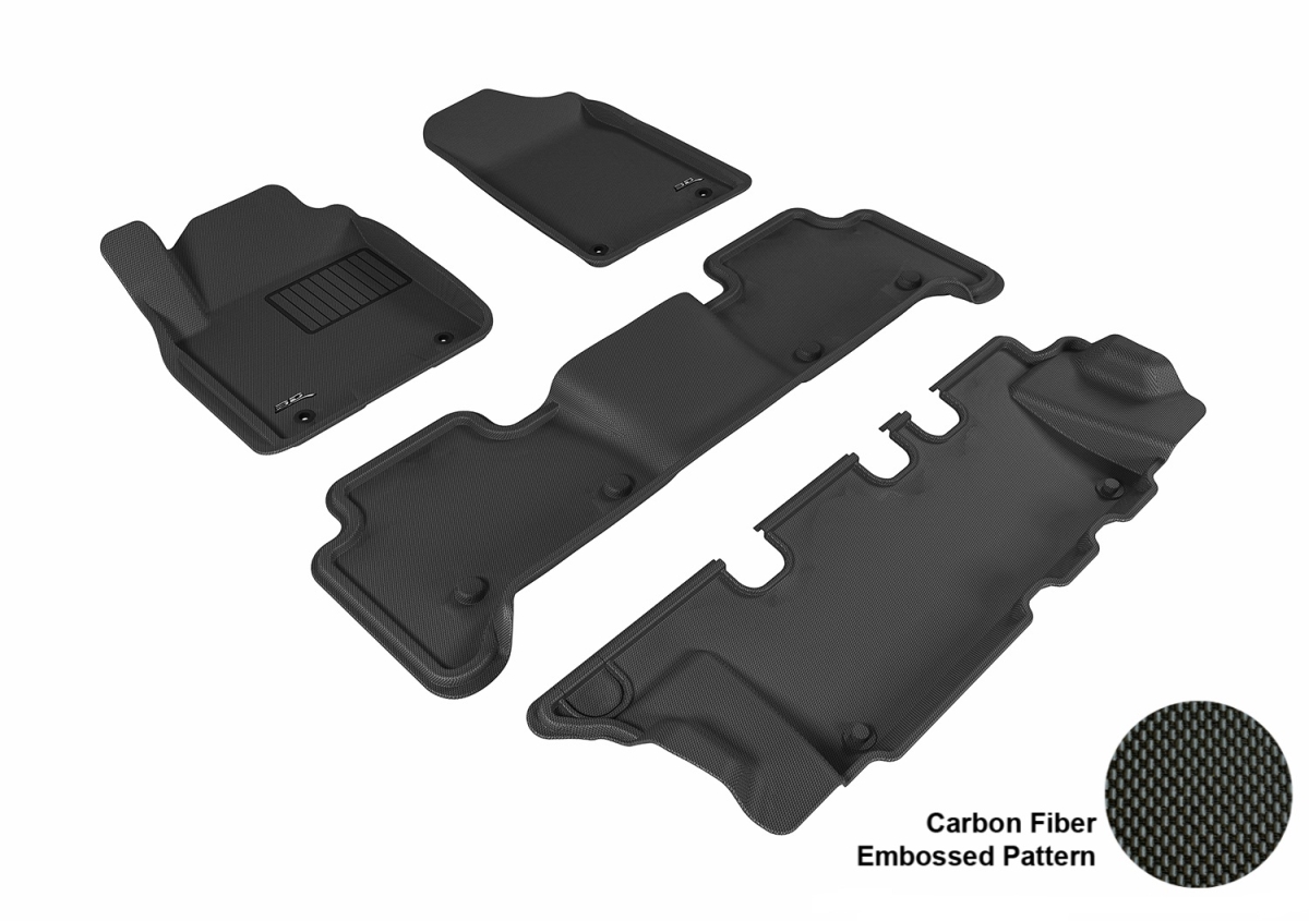 L1IN02601509 3D MAXpider Complete Set Custom Fit All-Weather Floor Mat For Infiniti QX80, QX56 - Black