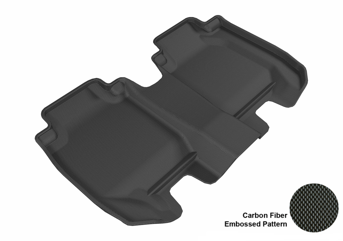 L1HD08521509 3D MAXpider Second Row Custom Fit All-Weather Floor Mat For Honda HR-V, R2 - Black