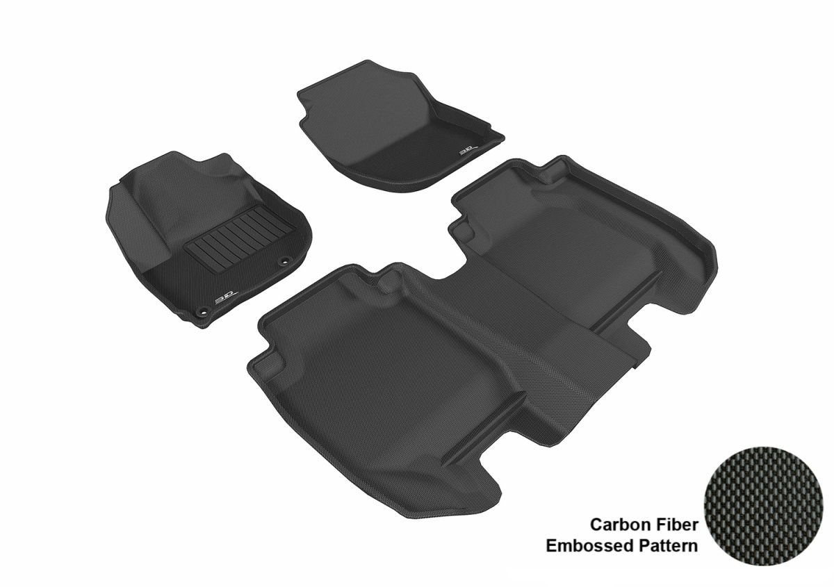 3D MAXpider Complete Set Custom Fit All-Weather Floor Mat For Honda HR-V, Black -  FSJC, FS584564