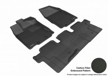 2014-2017 Infiniti JX QX60 Carbon Fiber Embossed Pattern 1st Row 2nd Row Kagu - Black