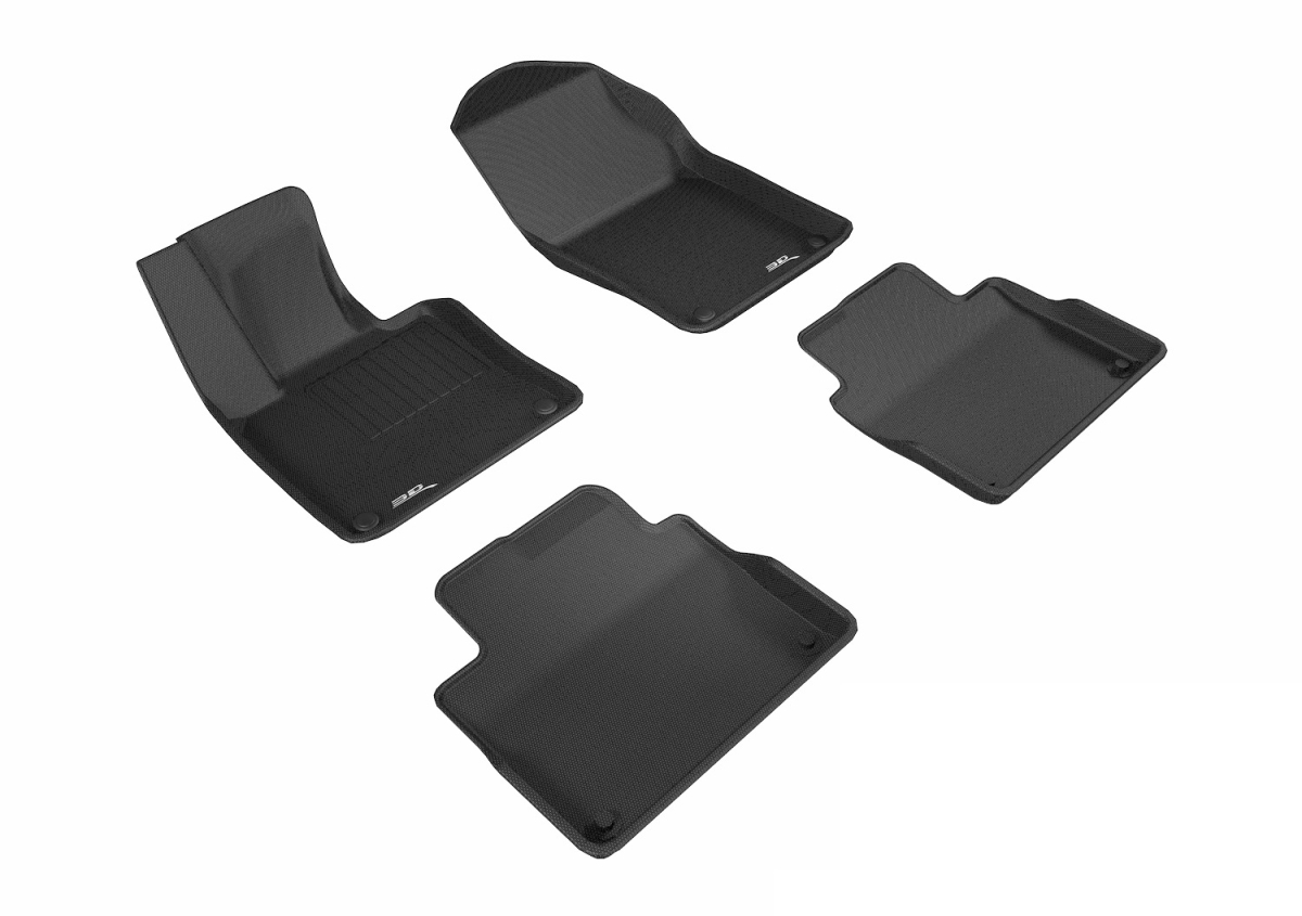 3D MAXpider Complete Set Custom Fit All-Weather Floor Mat for Select Volvo S90/ V90 Models 2017-2023 - Kagu Rubber (Black)