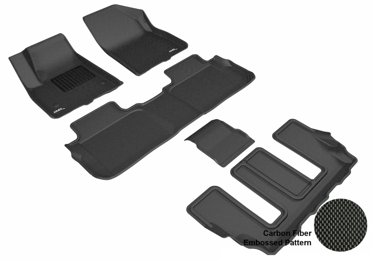 Picture of 3D MAXpider L1GM02201509 R1 R2 R3 Kagu Floor Mat Bucket Seating for GMC Acadia 2017&#44; Black