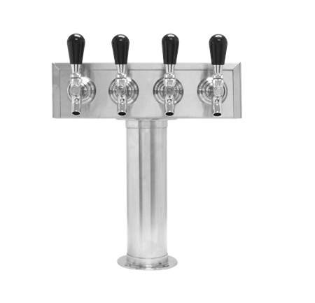 UBC TT4CR 3 in. Pedestal T-Tower Tubes with 4 Faucets44; Air