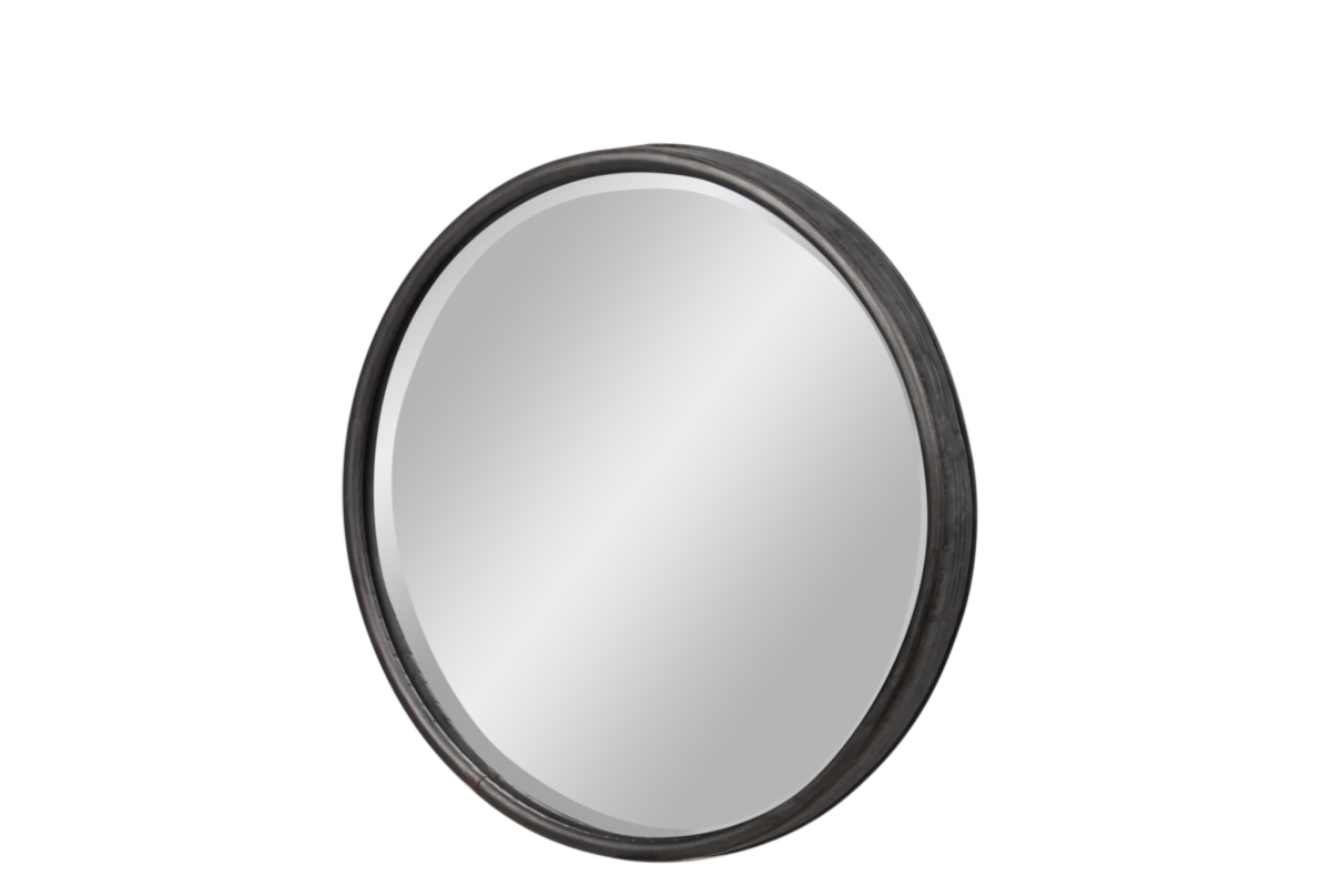 Picture of Urban Trends Collection 37519 Metal Round Wall Mirror with Keyhole Hanger - Small&#44; Grey
