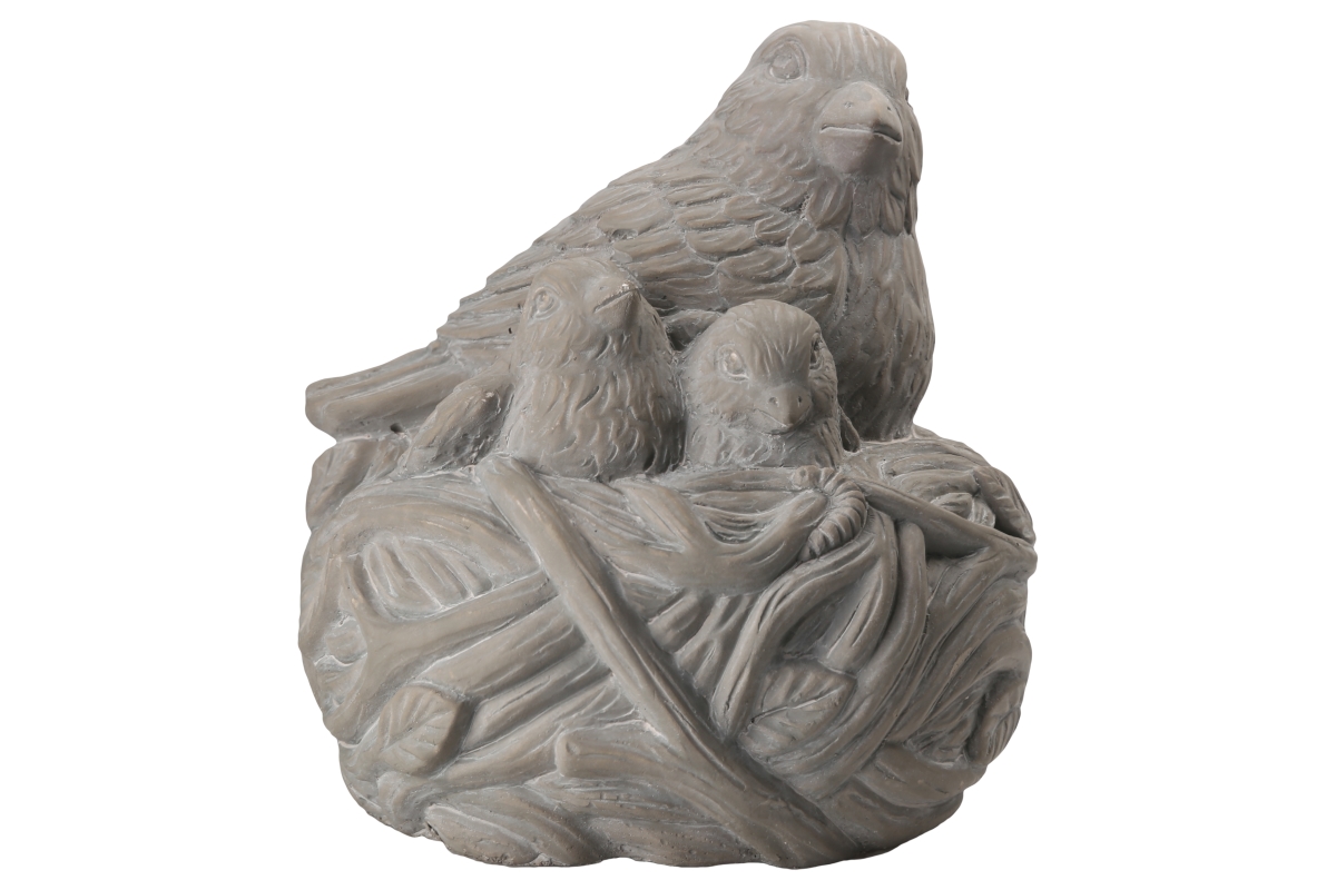 Picture of Urban Trends Collection 28364 Terracotta Hollow Birds Nest Figurine Washed, Dark Gray