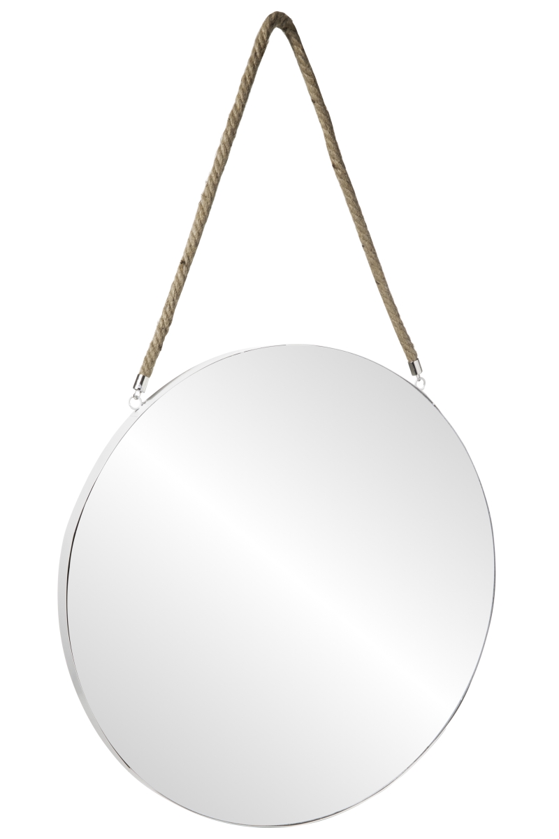 Picture of Urban Trends Collection 43854 Metal Round Wall Mirror with Top Rope Hanger Coated&#44; White - Extra Larghe