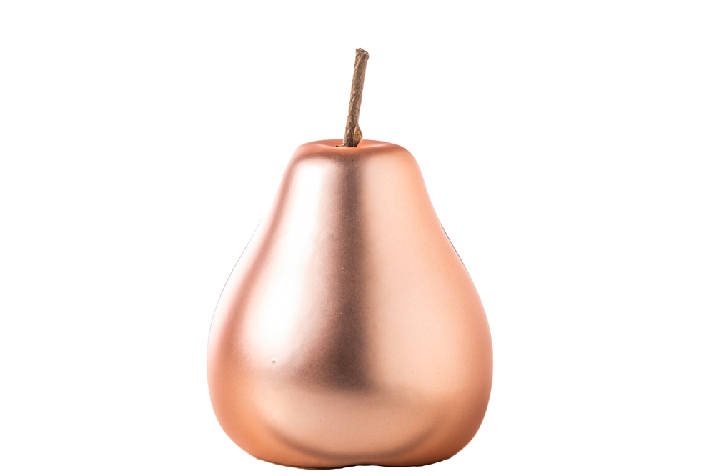 Picture of Urban Trends Collection 15256 Ceramic Pear Figurine with Stem, Matte Rose Gold