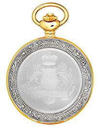Picture of Charles-Hubert Paris DWA011 Two-Tone Hunter Case Mechanical Pocket Watch, White