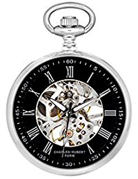 Picture of Charles-Hubert Paris DWA019 Open Face Mechanical Pocket Watch, Black