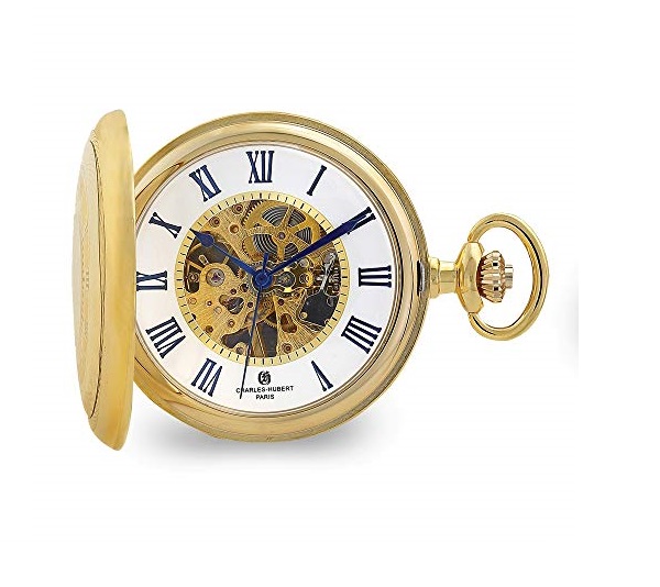 Picture of Charles-Hubert Paris DWA044 Gold-Plated Half Hunter Case Mechanical Pocket Watch