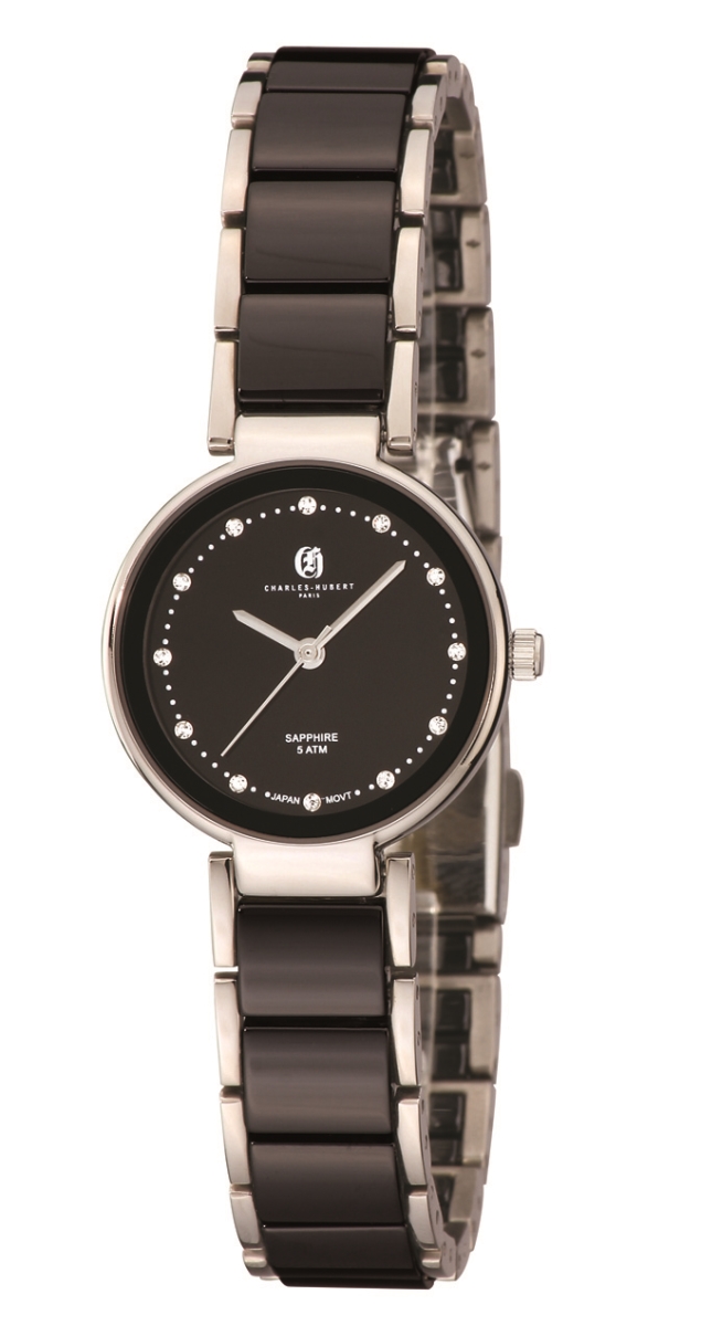 Picture of Charles-Hubert Paris 6909-B Womens Titanium & Ceramic Quartz Dial Watch&#44; Black