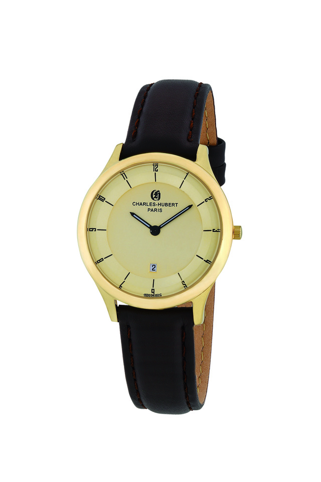Womens IP-Plated Stainless Quartz Dial Watch, Gold