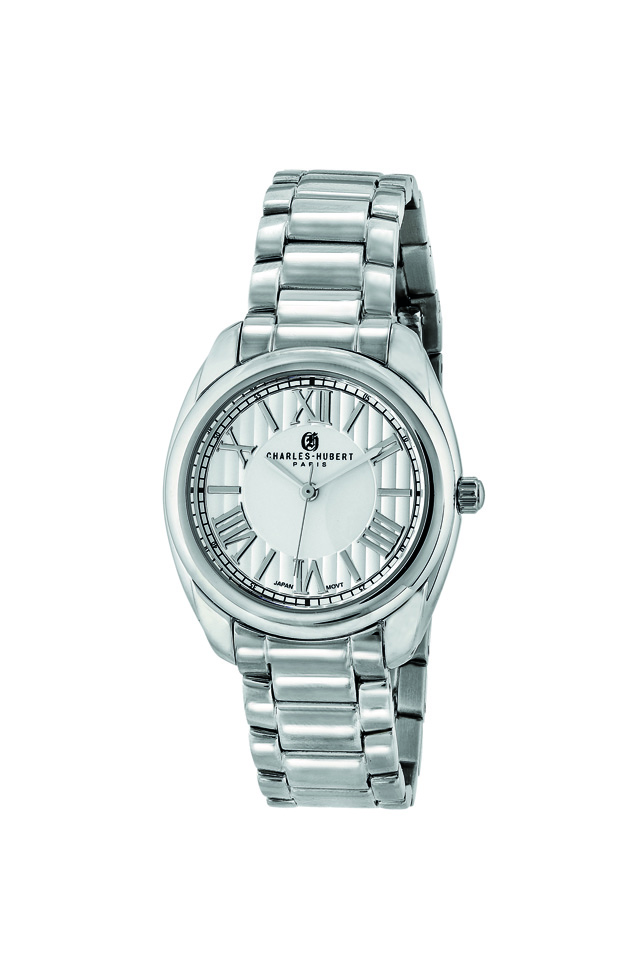 7005-W Womens Stainless Steel Quartz Dial Watch, Off-White