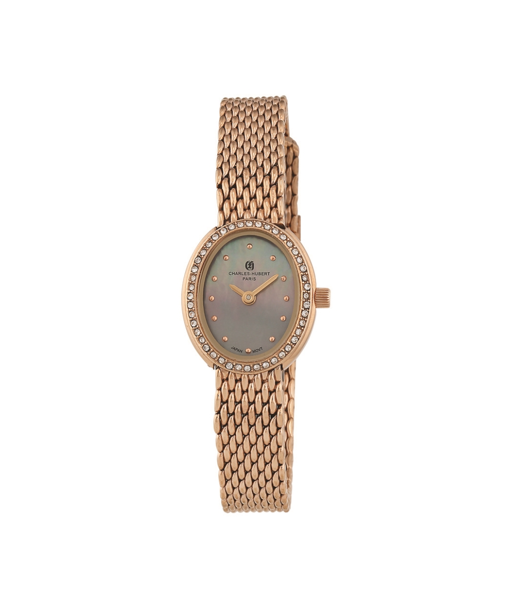 Womens Rose IP-Plated Stainless Mop Dial Watch, Gray