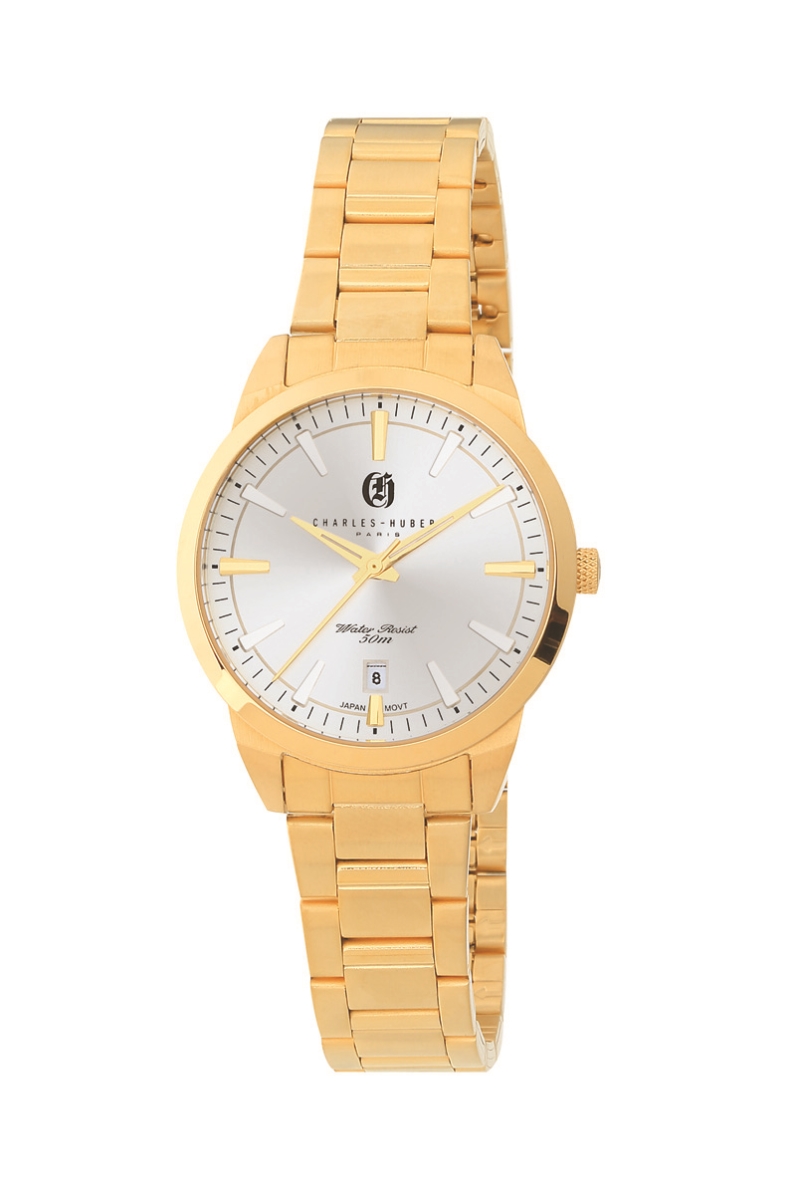 34 mm Womens Stainless Steel Quartz Watch Silver