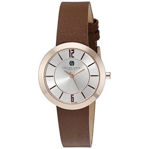 Womens IP-Plated Stainless Steel Silver Dial Quartz Watch - Brown -  Kole Imports, AD3251497