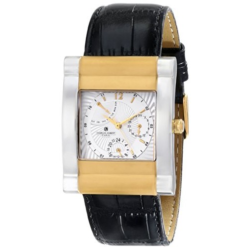 Picture of Unitron Enterprise 3950-T Mens IP Two-Tone Stainless Leather Band Watch - 35 x 43 mm