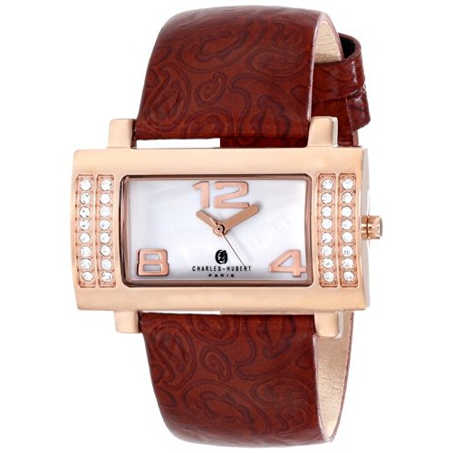 Ladies Stainless Brown Leather Watch - 40 x 23 mm