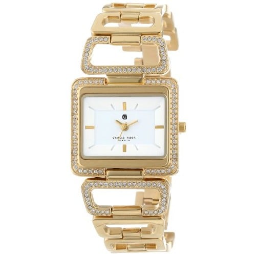 GoldPlated Stainless Steel White Dial Quartz Watch