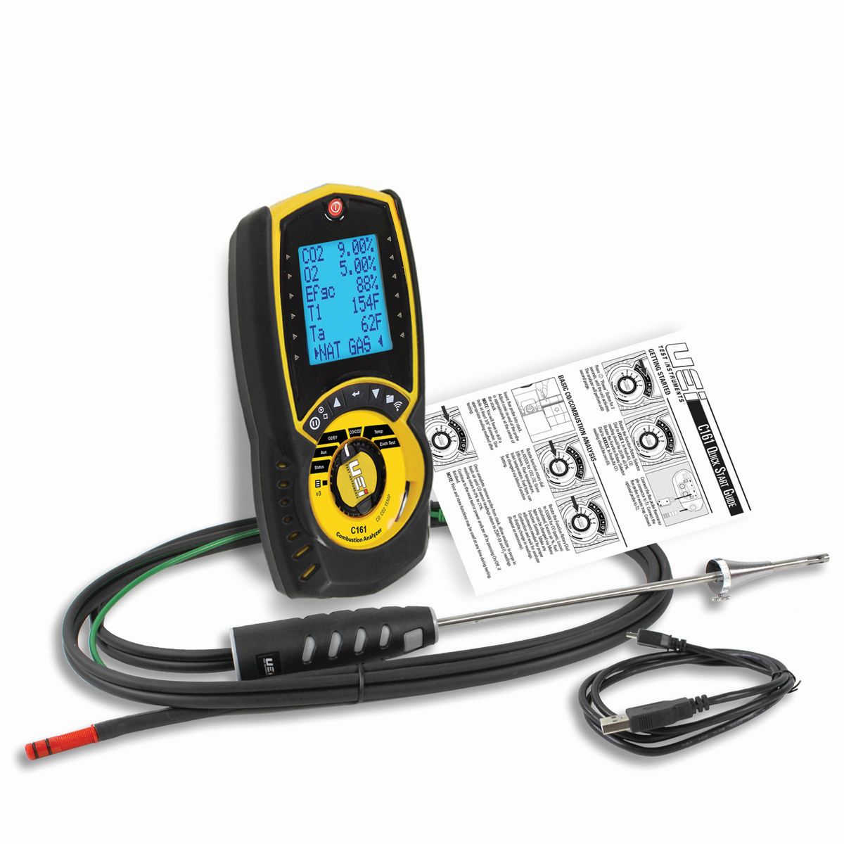 Combustion Analyzer,32to113F,21% v/vO2
