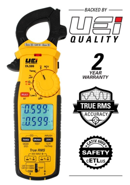 DL599 Wireless TRMS Clamp Meter with 3-Phase Rotation Tests