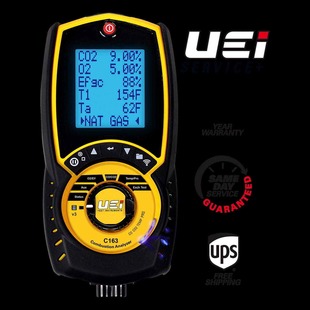 C163 Residential & Commercial Combustion Analyzer with Pressure