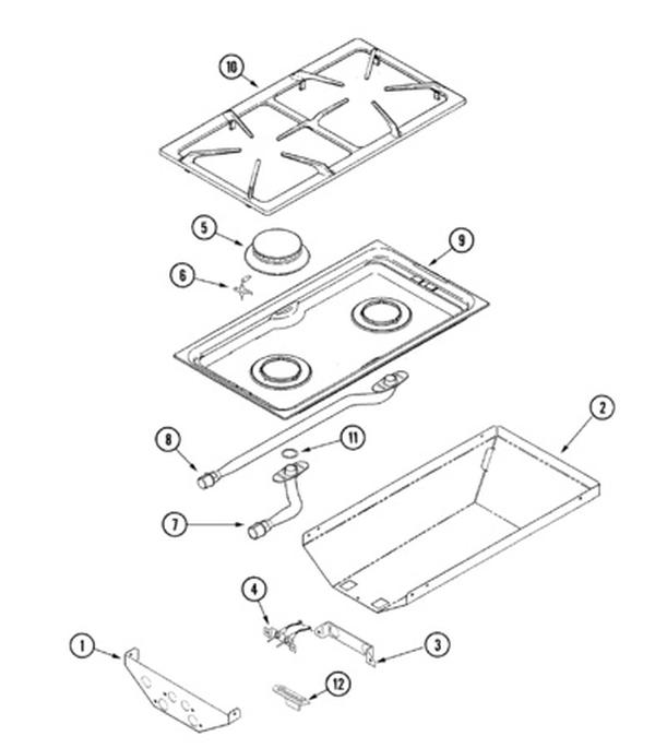 JGA8100ADB Cooktop Black Two Burner Cartridge