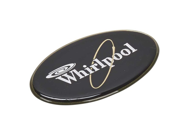 Picture of Whirlpool WP2213265 Refrigerator Oval Nameplate; Black