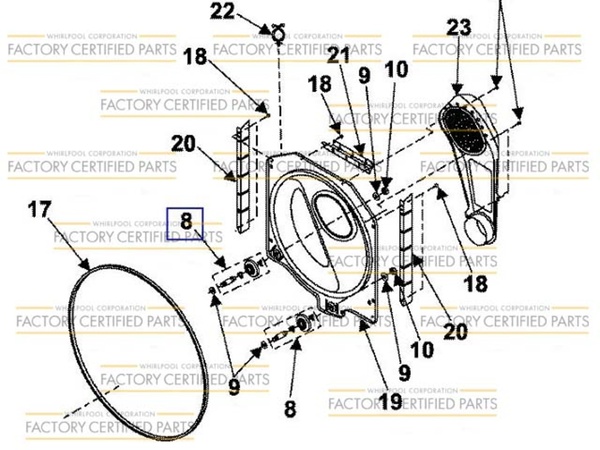 Picture of Whirlpool WPW10177428 Refrigerator Roller Support