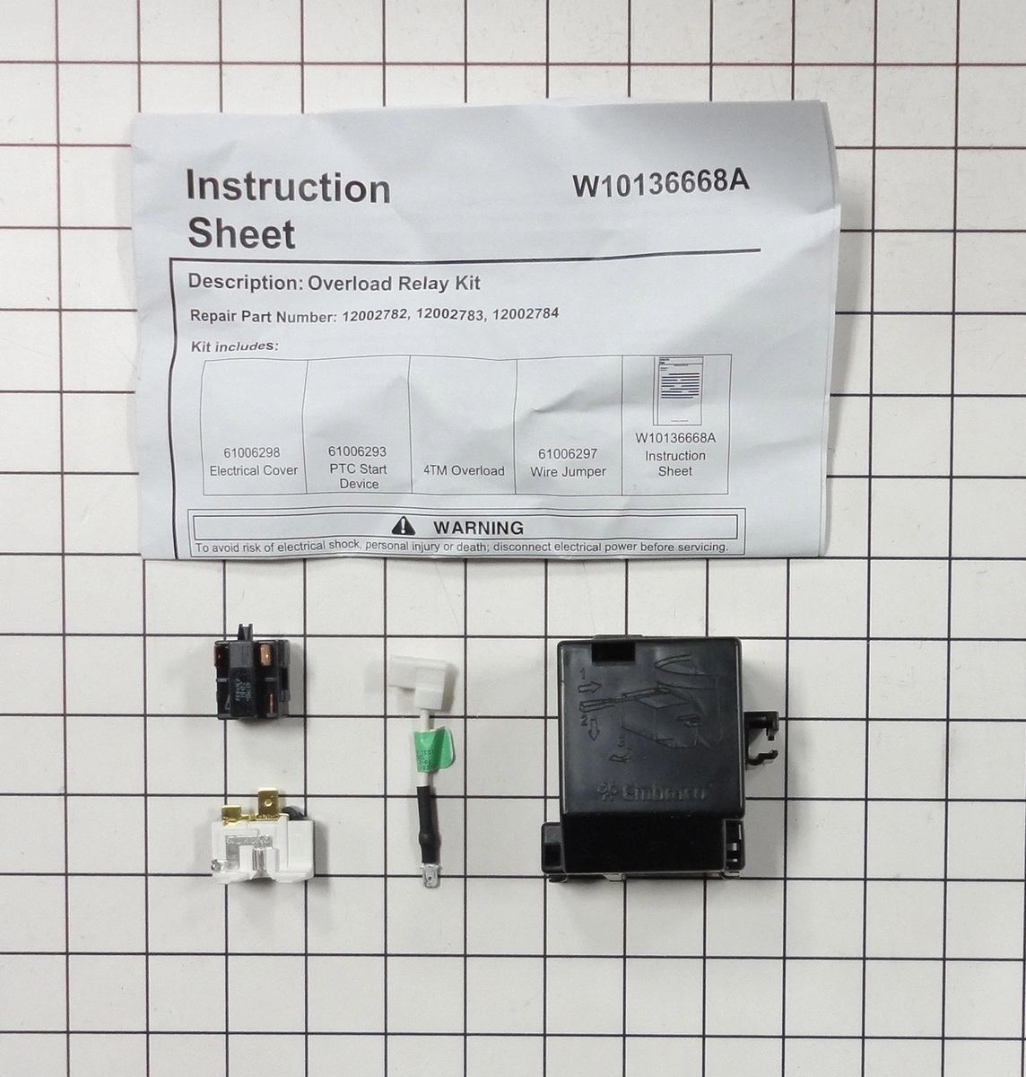Picture of Whirlpool 12002782 Refrigerator Overload Relay Kit