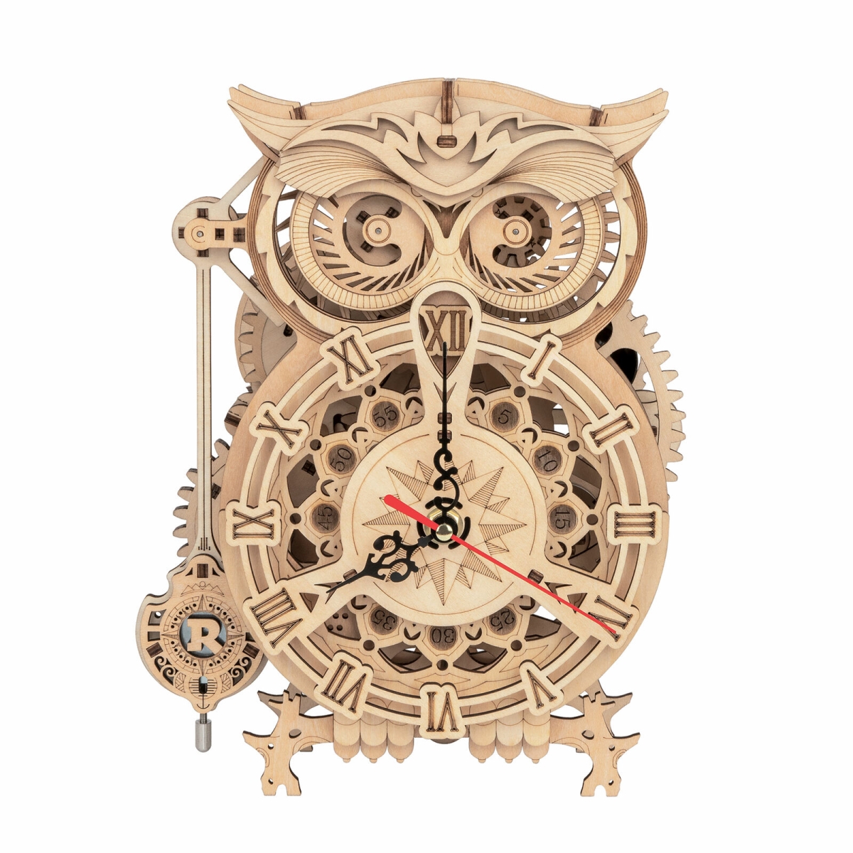 Picture of Wooden Owl Clock  -  ROKR 3D Wooden Puzzle Clock with Timer  -  DIY Mechnical Clock Building Set  Brain Teaser Unique Gift for Adult and Teenagers 14+