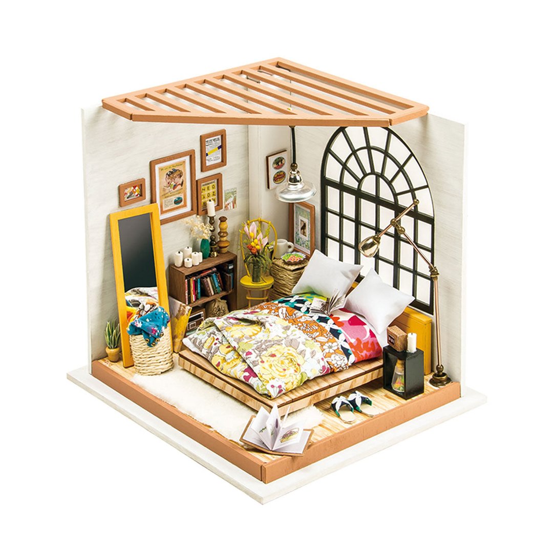 Picture of  Alices Dreamy Bedroom  -  Rolife DIY Miniatures Kit with Furniture Children Adult Miniature Wooden Doll House Model Building Kits Dollhouse Toys DG107