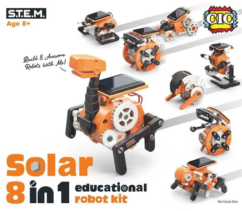 Picture of 8 in 1 Solar Educational Robot Kit - CIC Kits  -  DIY SolarBots Toys  -  Educational STEM Solar Robot Toys for Kids &amp; Teens