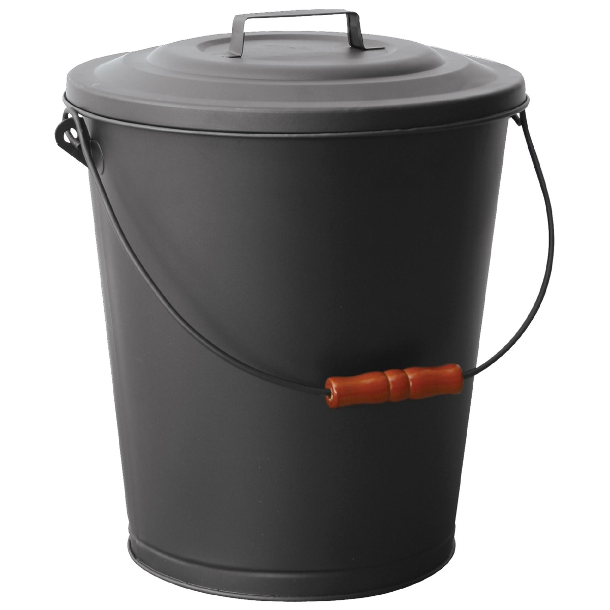 Ash Bin with Lid, Black
