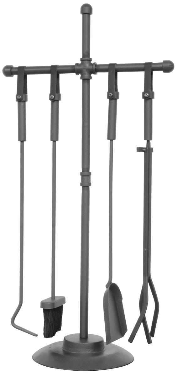 Picture of Mr. Bar-B-Q Products F-1775 Industrial Style Fireset with Leather Strap Handles - 5 Piece