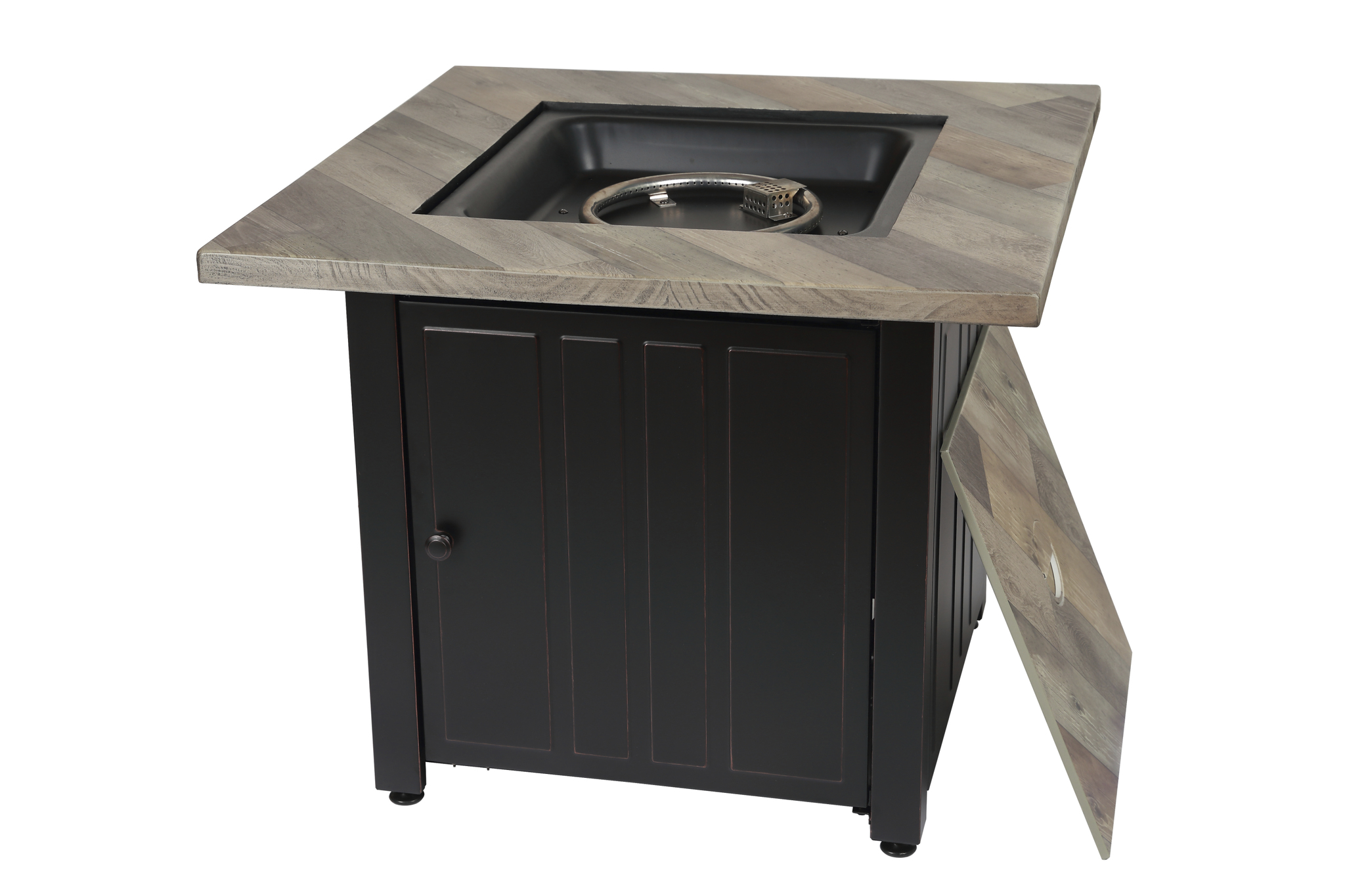 30 in. The Harper Square Gas Outdoor Fire Pit with Printed Cement Resin Mantel