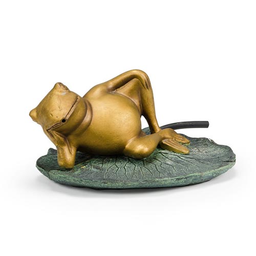 Lazy Frog On Lily Pad Fountain