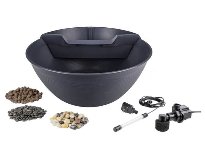 Aqua Garden Mini Pond Kit, Steel Gray