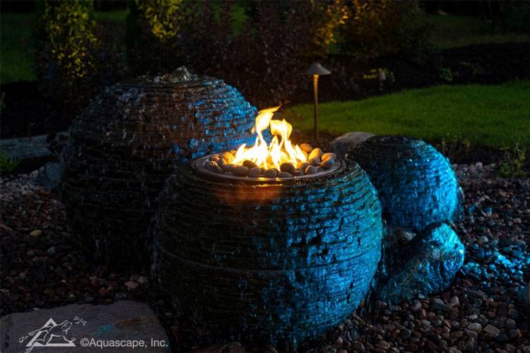 Fire & Water Stacked Slate Sphere - Medium