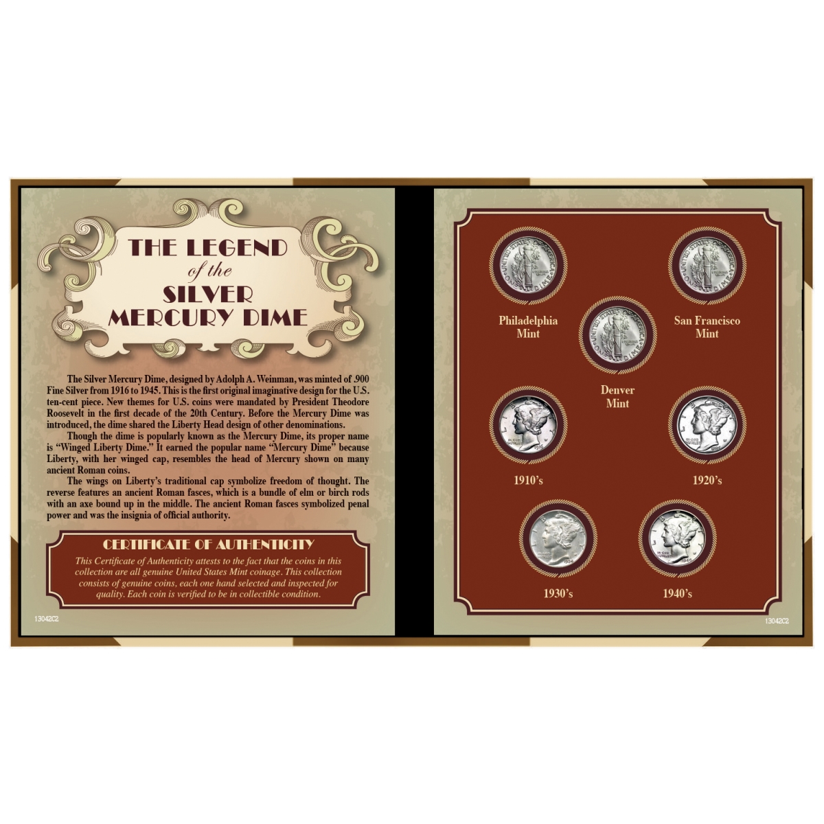 Picture of American Coin Treasures 13042 Legend of the Silver Mercury Dime