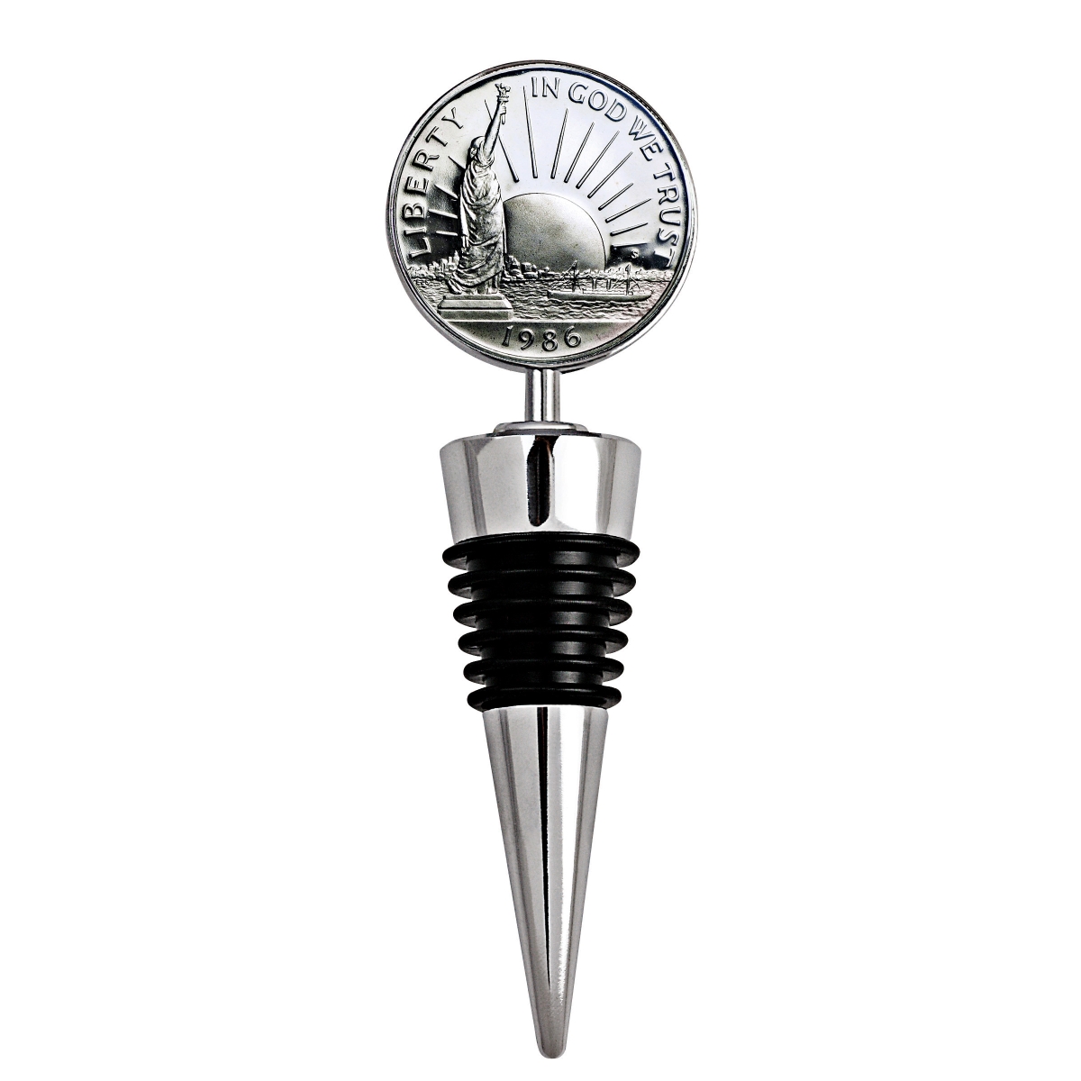 Picture of UPM Global 15207 4 x 1.3 in. Statue of Liberty Commemorative Half Dollar Coin Wine Stopper