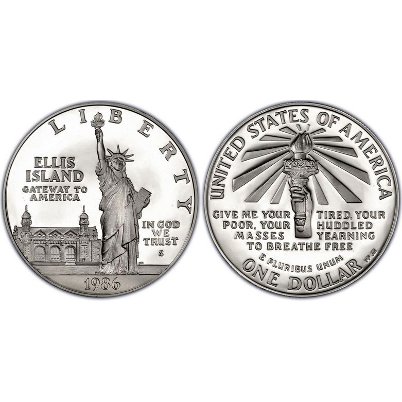 Picture of UPM Global 1352 1986 Silver Statue of Liberty Commemorative Dollar Coin
